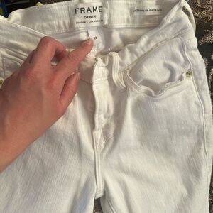 Frame white jeans size 23, used like new- no stains